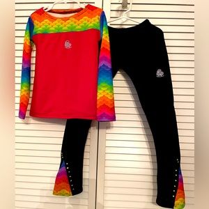 Skating Designs Skate Wear - stretch lycra top and fleece skate pants